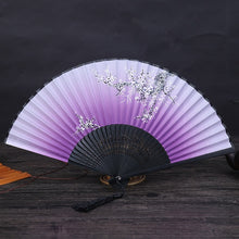 Load image into Gallery viewer, Chinese Japanese DIY Plain Color Bamboo Large Rave Folding Hand Fan Event Party Supplies 1pcs