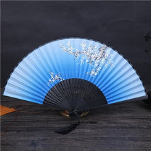 Load image into Gallery viewer, Chinese Japanese DIY Plain Color Bamboo Large Rave Folding Hand Fan Event Party Supplies 1pcs