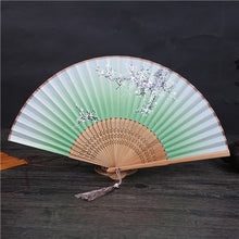 Load image into Gallery viewer, Chinese Japanese DIY Plain Color Bamboo Large Rave Folding Hand Fan Event Party Supplies 1pcs