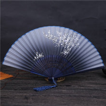 Load image into Gallery viewer, Chinese Japanese DIY Plain Color Bamboo Large Rave Folding Hand Fan Event Party Supplies 1pcs