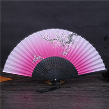 Load image into Gallery viewer, Chinese Japanese DIY Plain Color Bamboo Large Rave Folding Hand Fan Event Party Supplies 1pcs