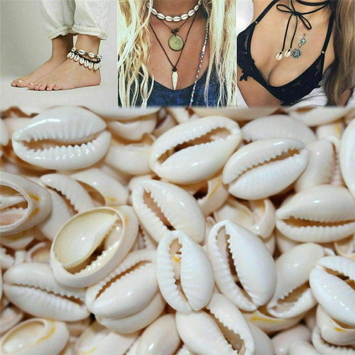 100Pcs Shell Cowry with Gap DIY Bracelet Necklace Anklet Ornament Necklace Jewelry Making Accessories Decor