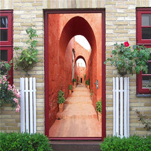 Load image into Gallery viewer, 2PCS/Set Simple Geometric Wallpaper On The Door Home Decor Door Stickers Self Stick Stairs Pattern Waterproof Renovation Poster