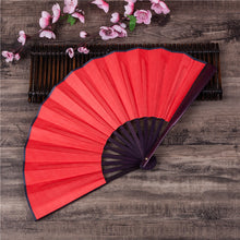 Load image into Gallery viewer, Chinese Japanese DIY Plain Color Bamboo Large Rave Folding Hand Fan Event Party Supplies 1pcs