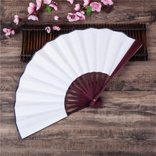 Load image into Gallery viewer, Chinese Japanese DIY Plain Color Bamboo Large Rave Folding Hand Fan Event Party Supplies 1pcs